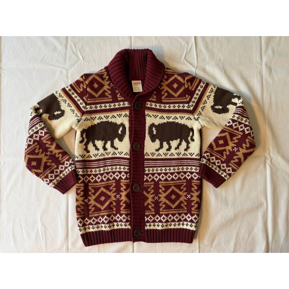 Kid's Bison Cardigan Sweater